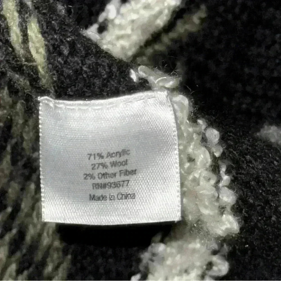 A.N.A Black & Gray Striped Knit Sleeveless Open Front Cardigan Women’s Medium - Picture 9 of 10